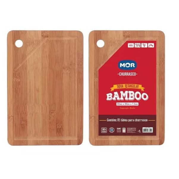 Tabua Mor Bamboo  retangular de corte carne 30x20cm