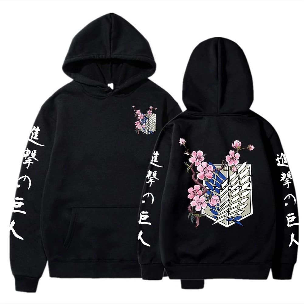 Blusa Moletom Floral Anime Attack On Titan Tendência Moda 2024 Lançamento Envio Imediato