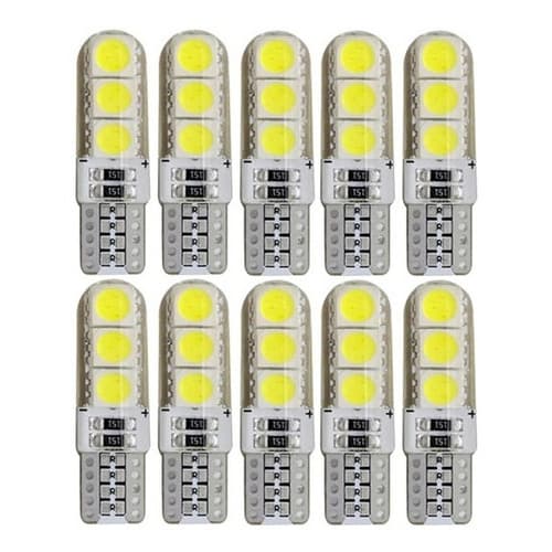 Kit 10 Lampada Pingo T10 Silicone Cob Led 12v