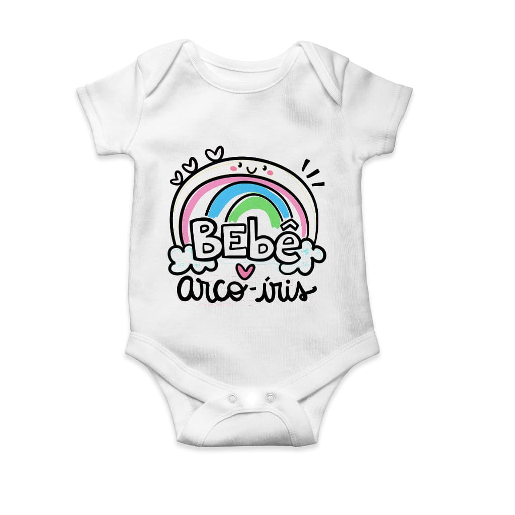 Body Bebê Infantil - "Bebê Arco-Íris!" O Body Mais Fofo E Colorido Para O Bebê Que Ilumina Seu Dia!