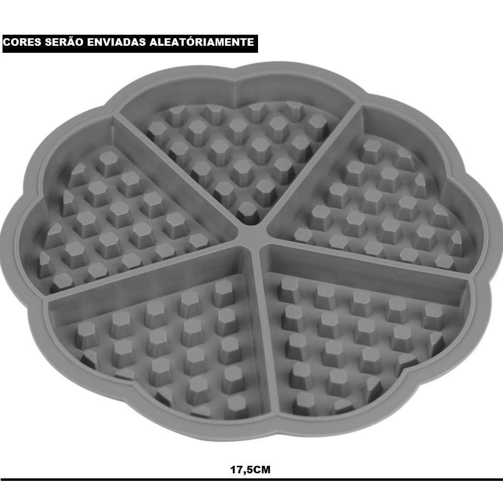 Formas Forma de Silicone 17,5x1,5cm Waffle Chocolate Ovo Multicolorido Air Fryer 5 Cavidades universal