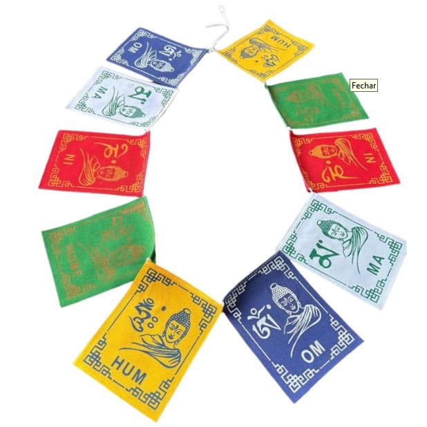 Bandeira Tibetana Budista Budismo  Om Mani Pademe Hum
