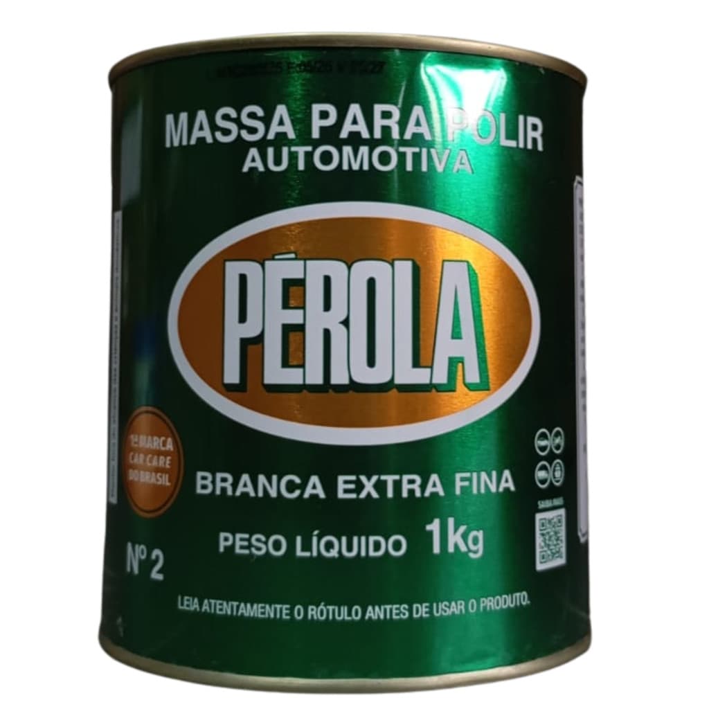 Massa Polir Pérola Nº2 Branca Extra Fina 1kg | Polimento Brilho, Não Empasta e Rende Mais