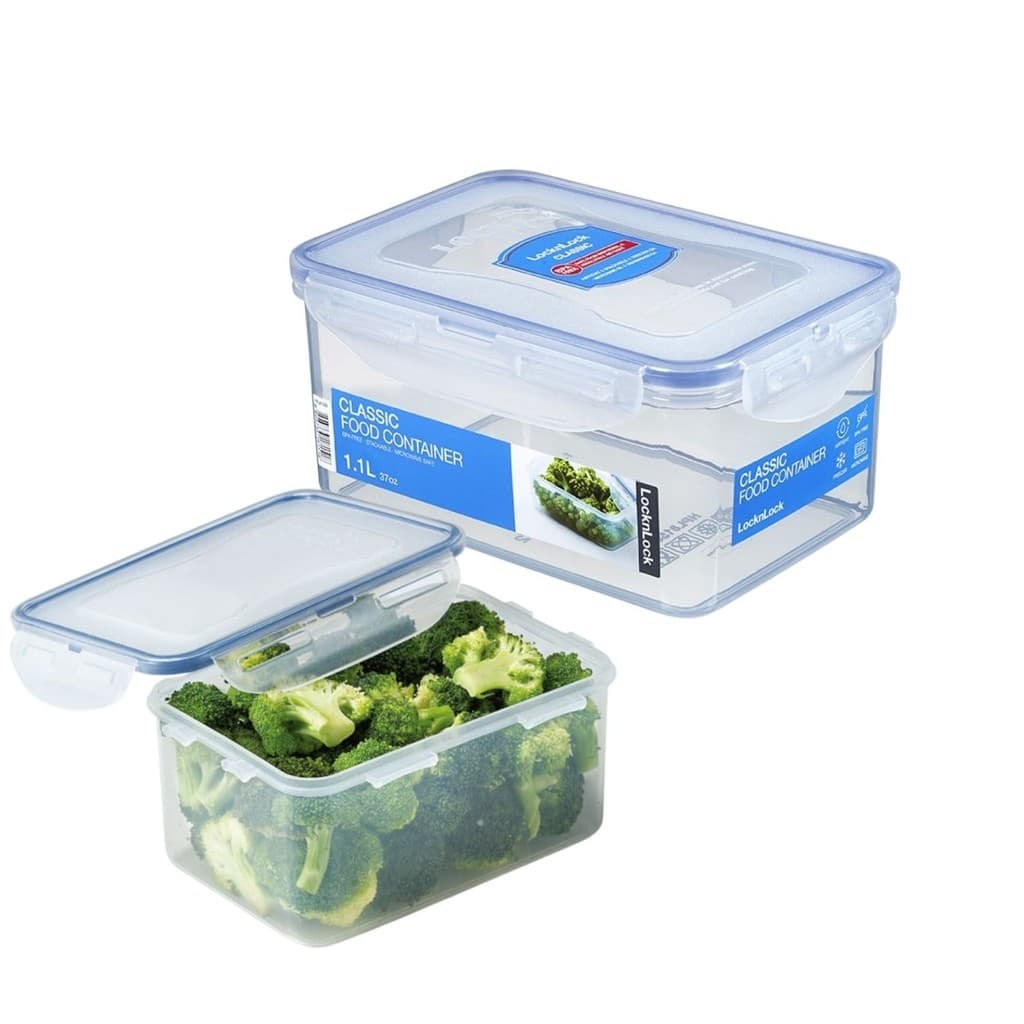 Pote hermético com tampa 4 travas retangular Loc&Lock - 1100 mL