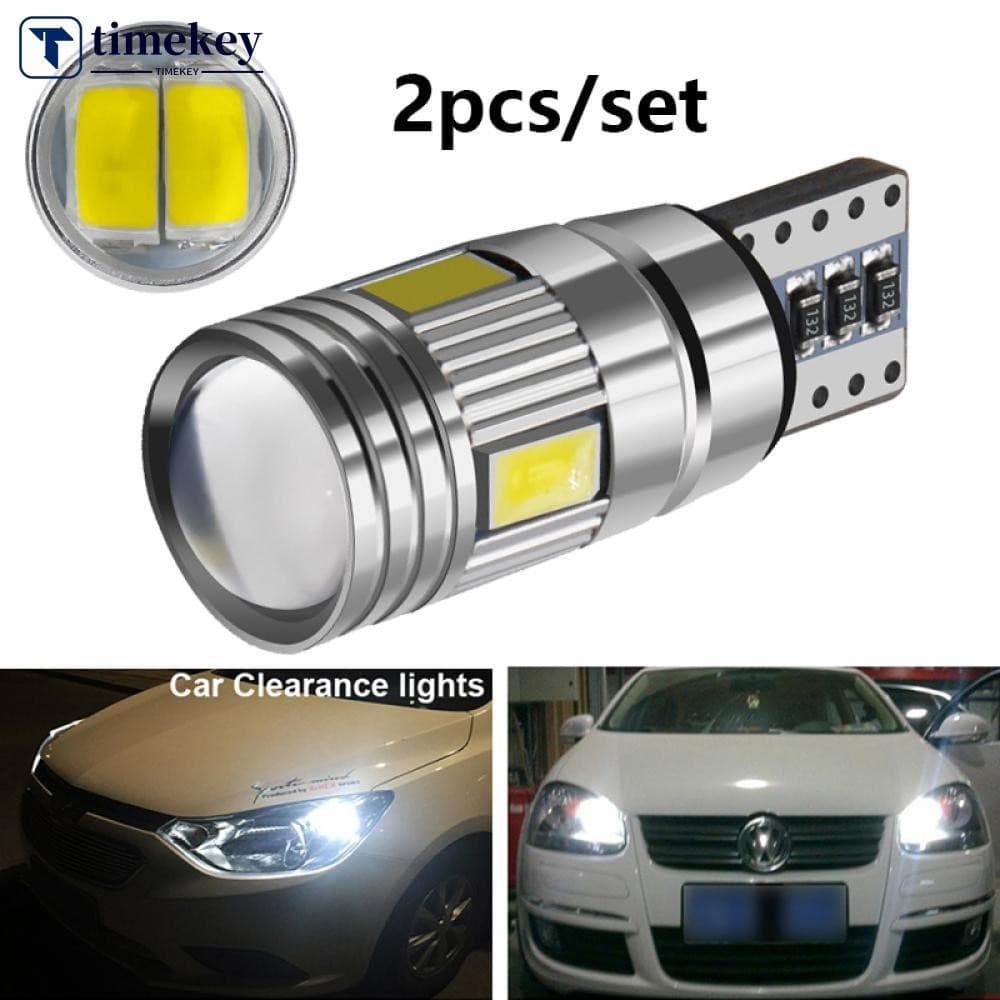 TIMEKEY 2 Pçs T10 Carro W5W Lâmpada LED Luz De Sinal 5630 6SMD Auto Clareza Cunha Lado Placa Licença Lâmpadas Reversas 1