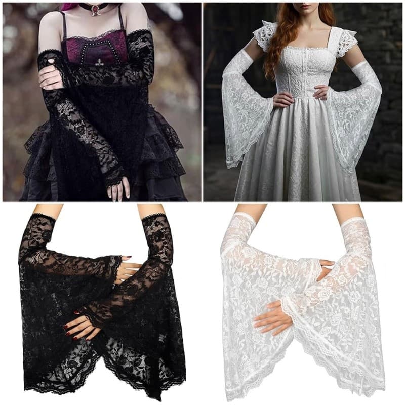 GODD Manga De Braço Respirável , Design Gótico Clássico , Mangas De Renda Com Punhos De Trompete Para Eventos De Cosplay