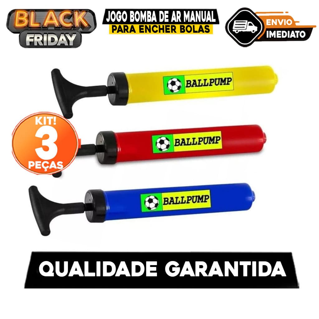 Jogo Bomba de Ar Manual Para Encher Bolas Pneu Infláveis Boias Colete Piscina com Bicos