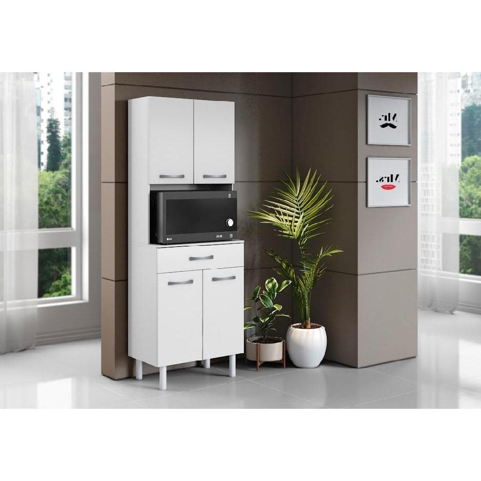 Kit Armário de Cozinha Compacto Paneleiro Organizador 4 portas Multiuso Bali