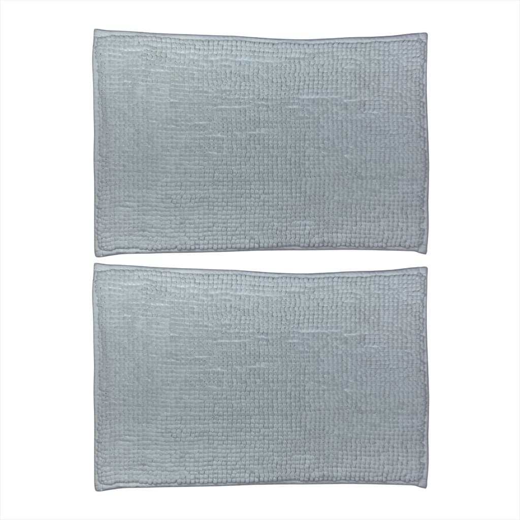 Kit 2 Tapetes Antiderrapante Absorvente Microfibra Macio p/ Banheiro Box Poliéster Macio Passadeira Lavavel Poliester