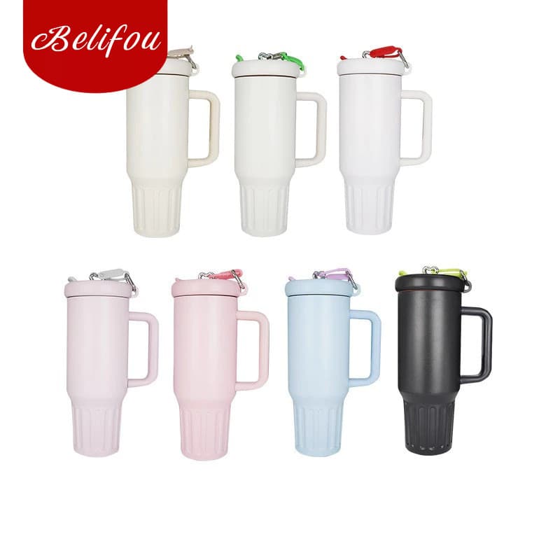 Belifou Garrafa Térmica 1200ml/1.2L Garrafa Térmica Inoxidável com Tampa e Canudo Copo Térmico