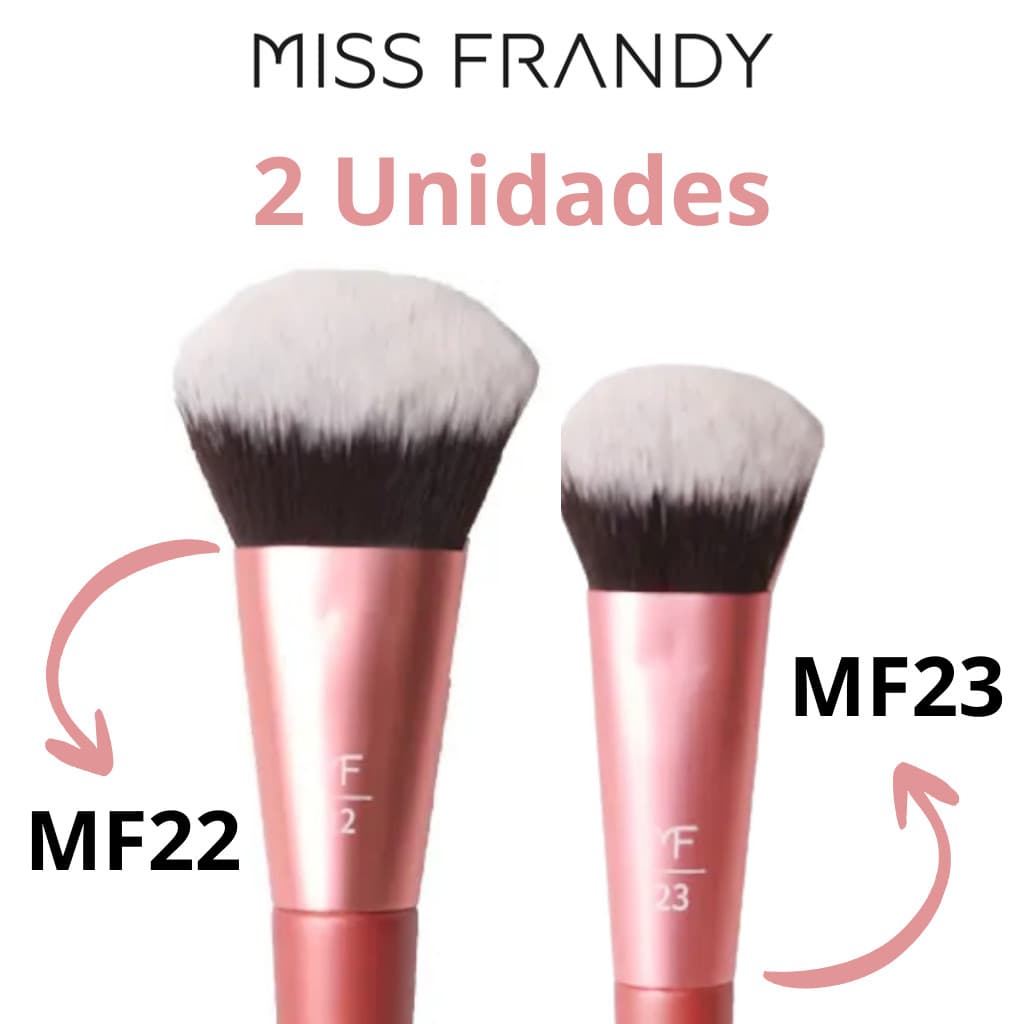 Kit 2 Pinceis MF22 e MF23 Duo Fiber  Linha Squad  - MISS FRANDY