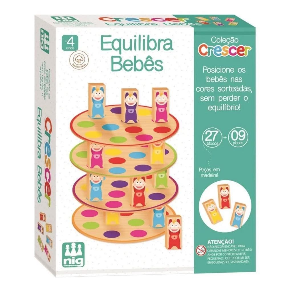 Jogo Educativo Pedagógico em Madeira Equilibra Bebês Nig 453