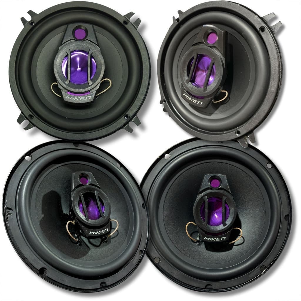 Combo Completo Kit  Com 4 Alto-Falantes Triaxiais Preto para Portas de Carro 5 e 6 Pol 4 Ohms 300W
