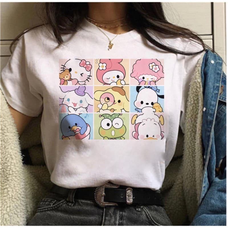 Camiseta Feminina Masculina Hello Kitty Onegai My Melody Dry Fit Camisa Algodão Ocasional