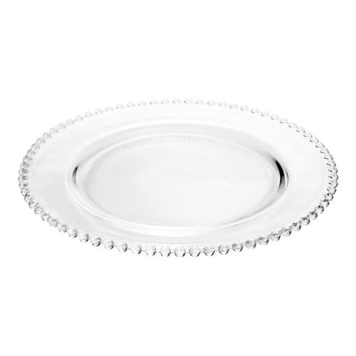 Sousplat De Cristal Transparente Pearl 32Cm Bolinha Wolff