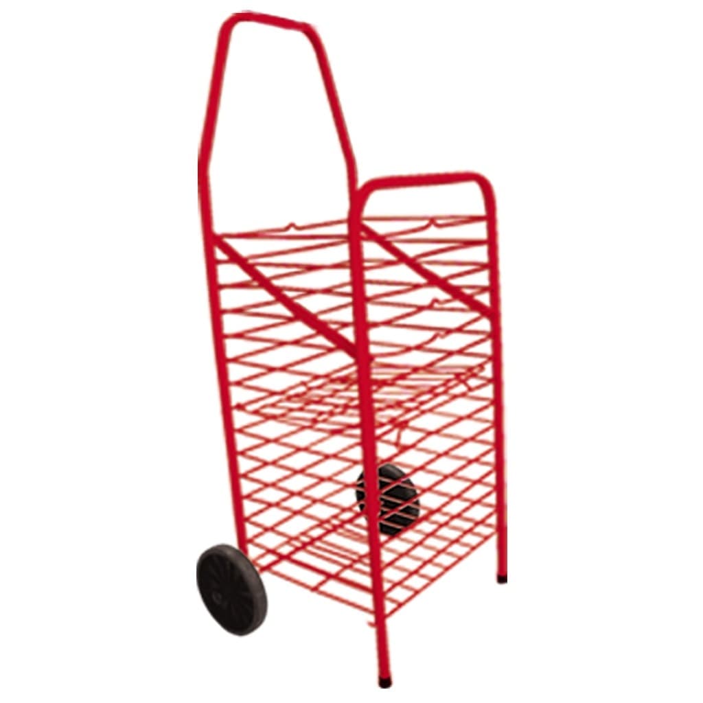 Carrinho de Feira Compras Luxo Vermelho Reforçado