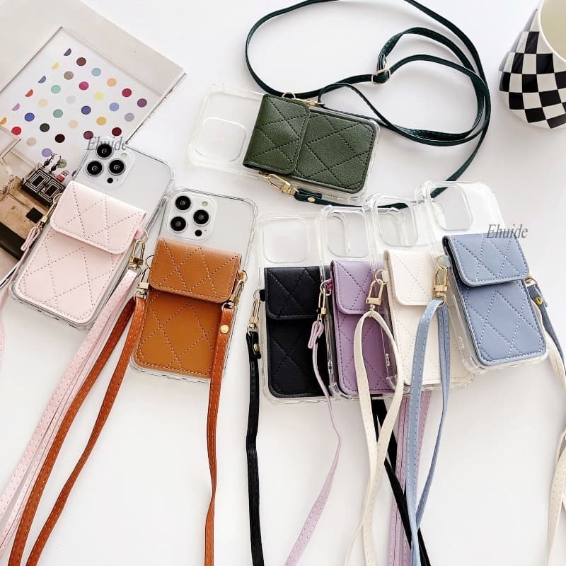 Motorola Moto Edge 40 50 Pro G84 G53 G54 G14 G24 G04 G82 Cinta Carteira Caso Transparente Crossbody Cordão Bolsa De Couro Capa