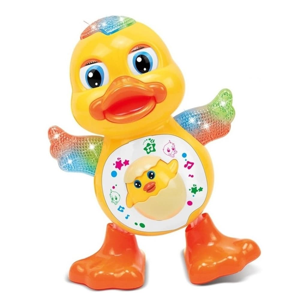 Pato Dançante Brinquedo Musical Anda Luz E Som + 3 Pilhas Aa