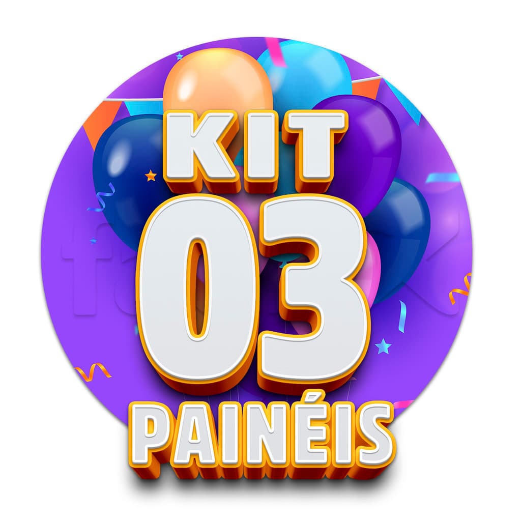 Painel Redondo De Festa Tecido 1,50x1,50m Kit C/ 3unds