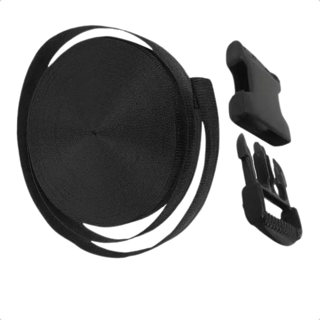Cinta CA 2 Metros + 10 Fechos 25mm P/ Mochilas Bolsas Bags