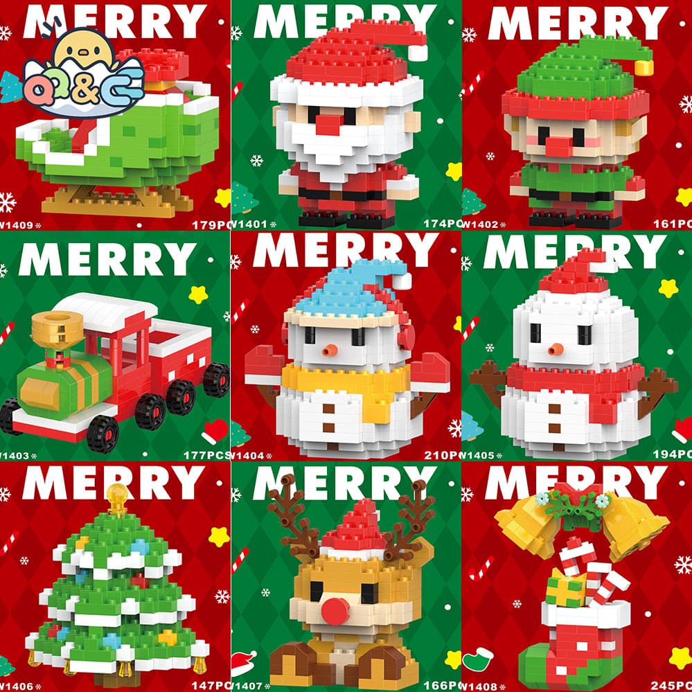 Bloco De Construção De Natal Série Papai Noel Rena Quebra-Cabeça Montagem Tijolos Decoração De Mesa Brinquedos Infantis Para O Miúdo Presente