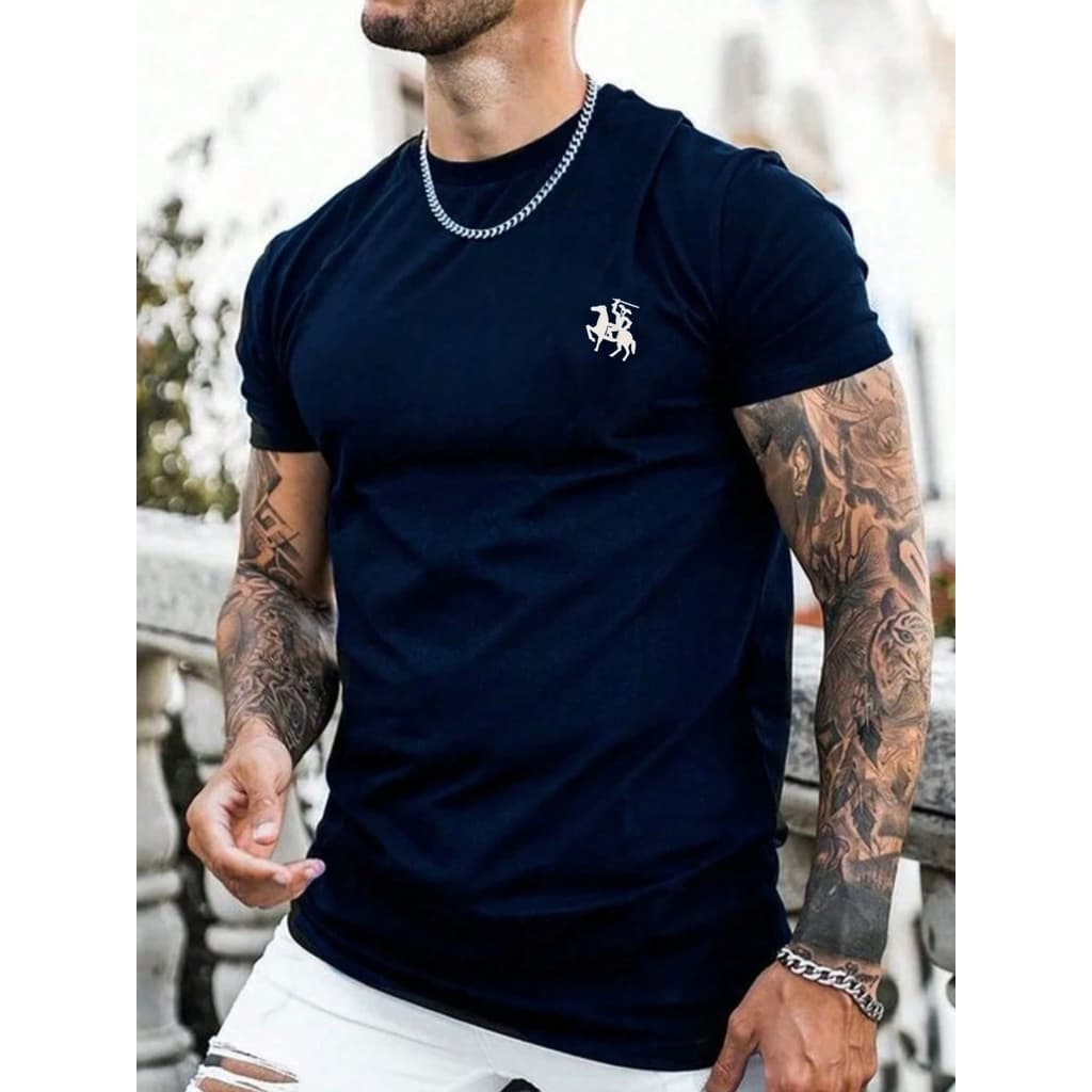 Camiseta Camisa Masculina Guarnição Cavalo BCO Malha 30.1