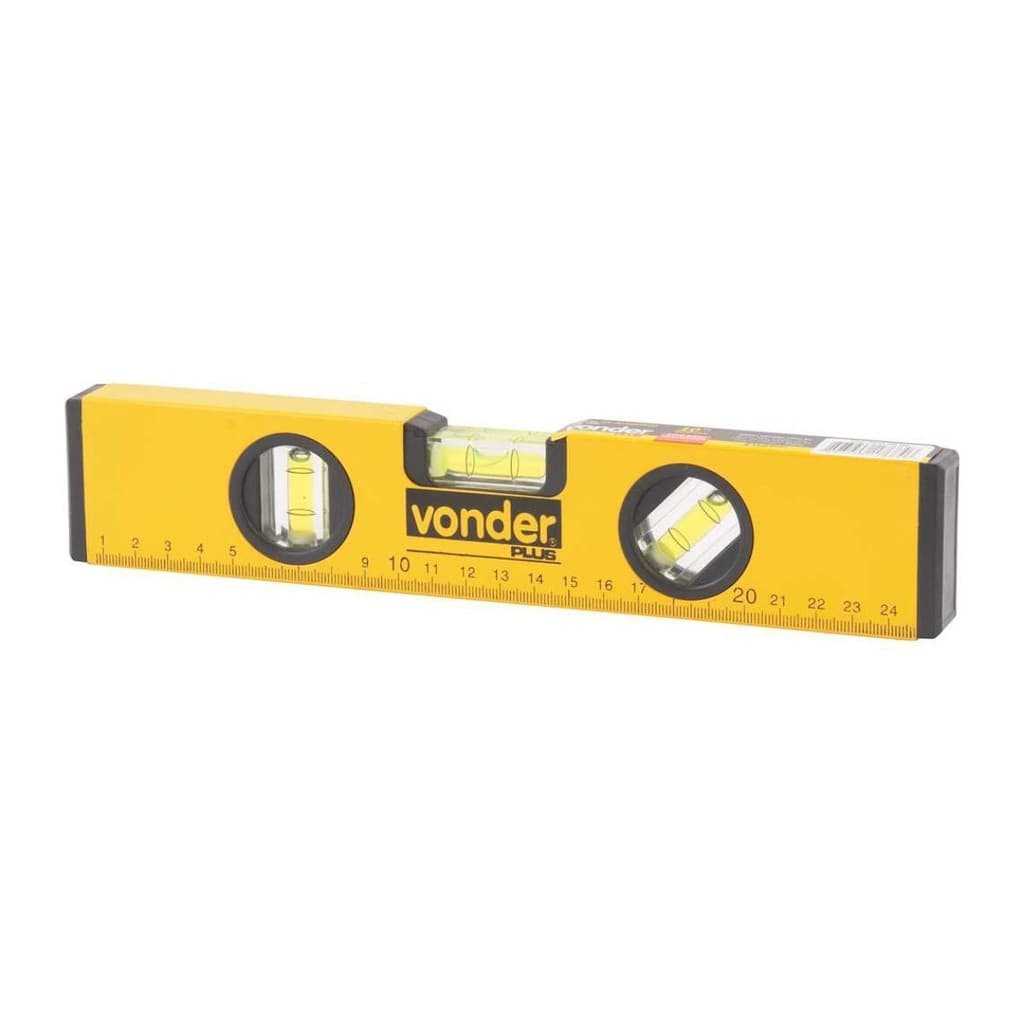 Nível de Alumínio Base Magnética 3 Bolhas 10'' Pol Vonder