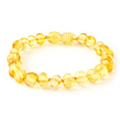 Pulseira de Âmbar Adulto Barroco Limão Polido