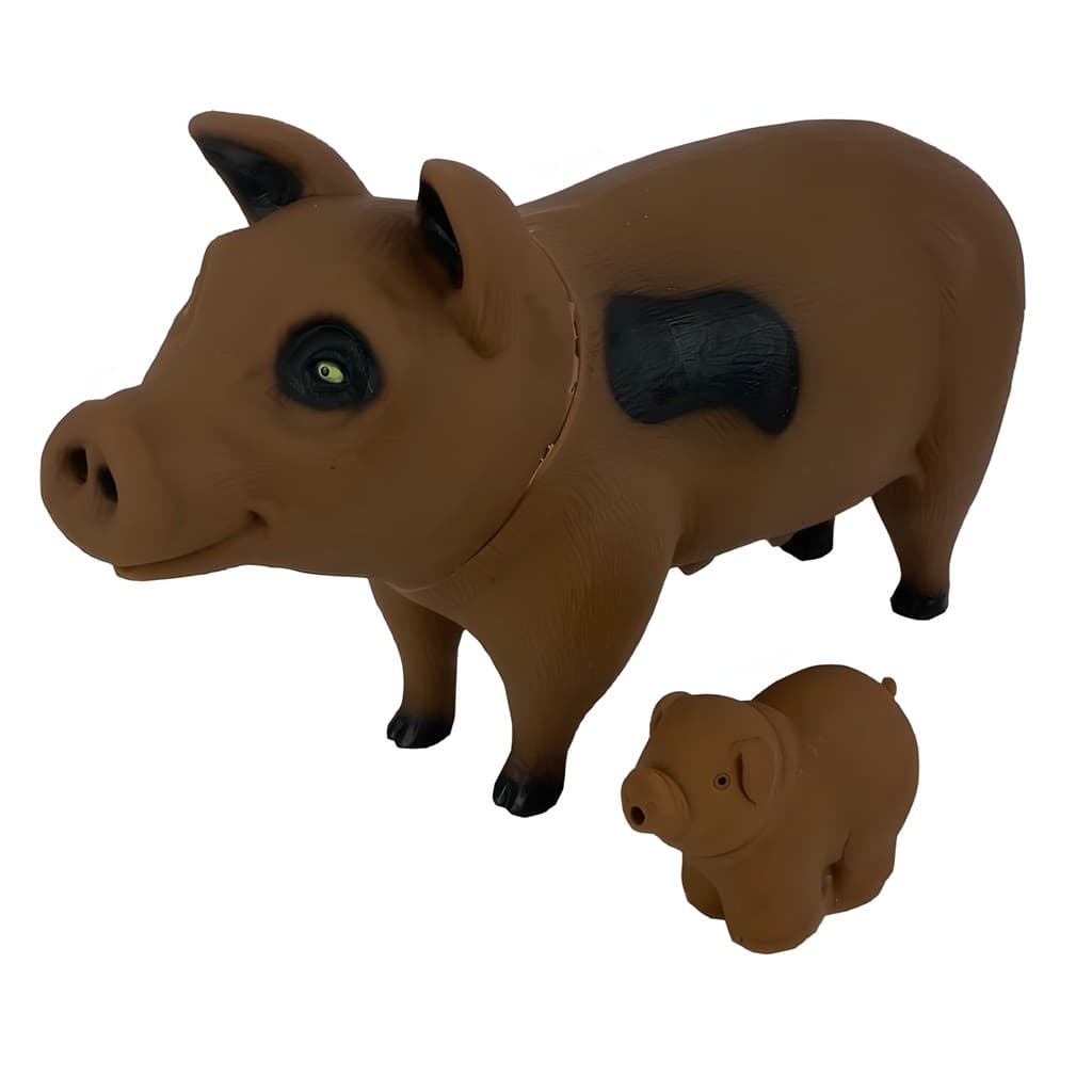 Porquinha Com Filhote Realista Em Vinil Atóxico Da Linha Real Farm Animals - Bee Toys