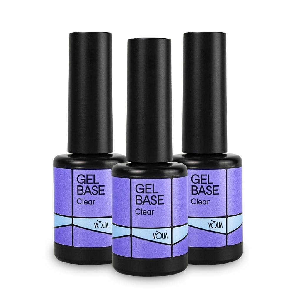 Kit 3 Gel Base Clear Frasco 9g Alongamento Unha LED/UV Vòlia Nail Designer Manicure Autonivelante