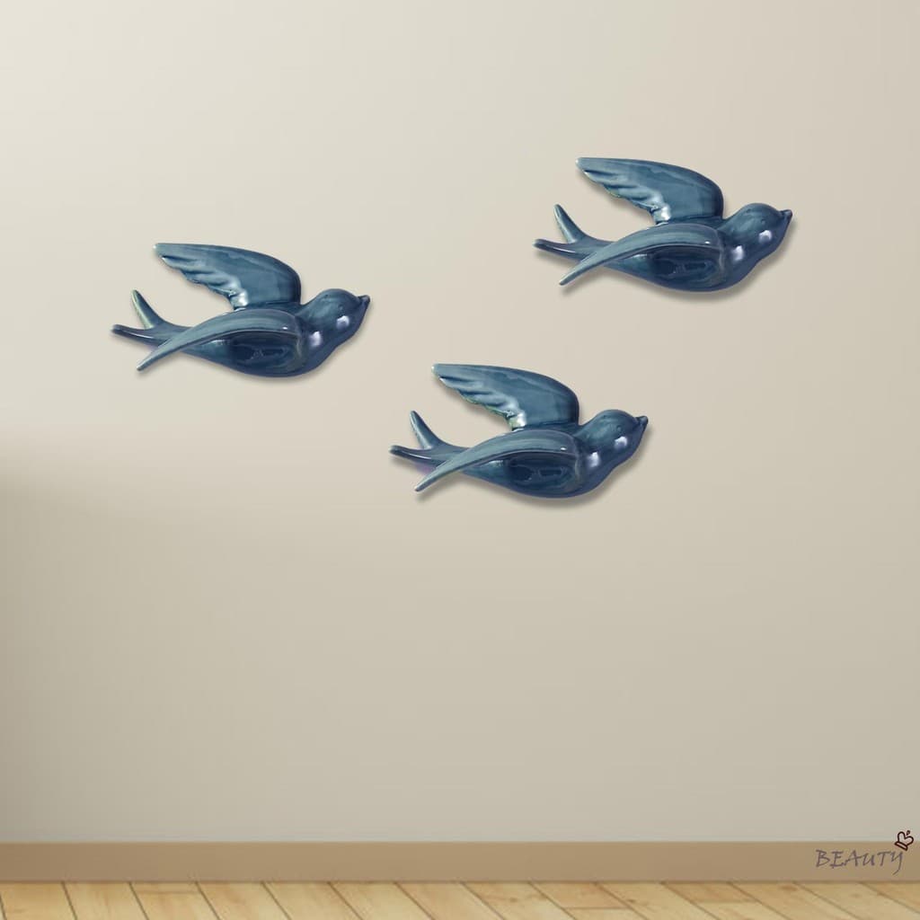 Cerâmica Pendurado Pássaros Decoração De Parede Andorinhas Decorativas Ornamentos Para Sala De Jantar Quartos