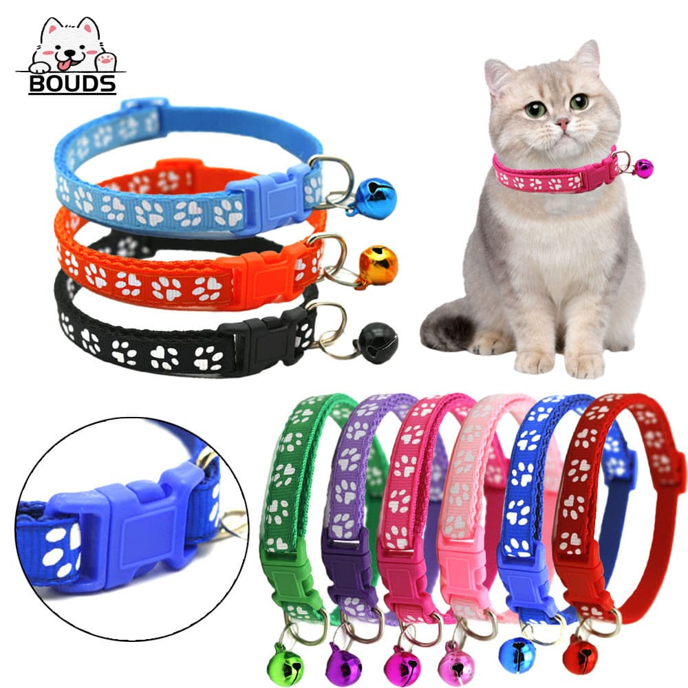 【6 Kit】 Colar para Cães e Gatos Ajustável com Campanha, Colar de Nylon para Raças Pequenas, Poodle