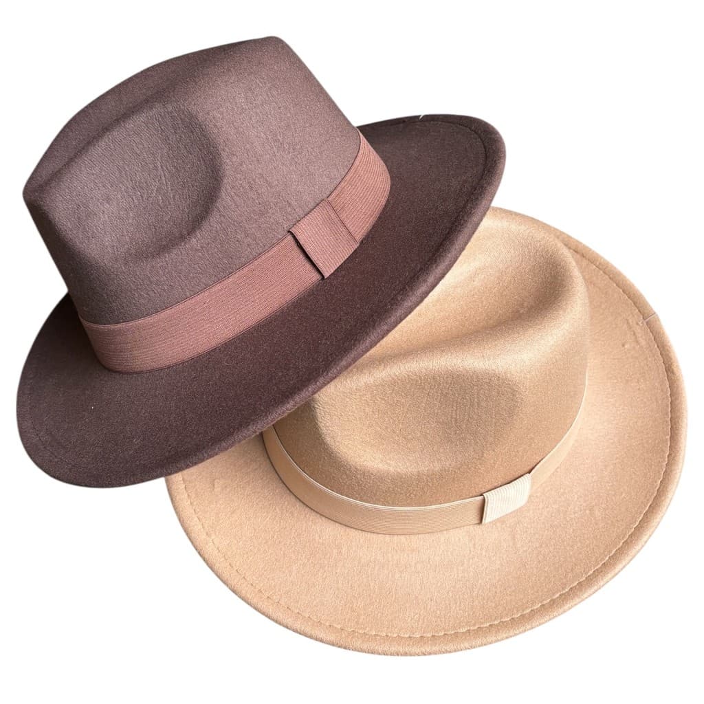 Chapéu fedora faixa colors de feltro com aba média unissex masculino ou feminino