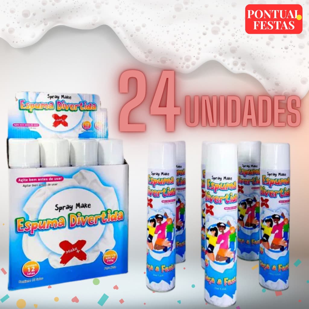 KIT 24 Espuma Divertida 400ml Carnaval Make+