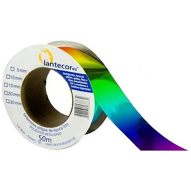 Fita Metaloide Decorativa 10MM X 50M Multicor Brilho e Versatilidade