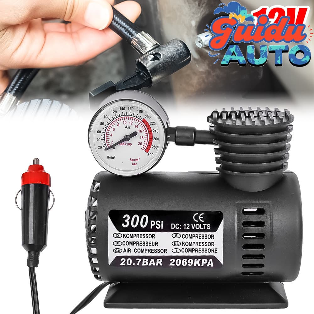 [MOAuto] Compressor De Ar 12V 220W Para Viagens De Carro | Bomba Elétrica De Inflação De Pneus , Portátil De Bicicleta/C