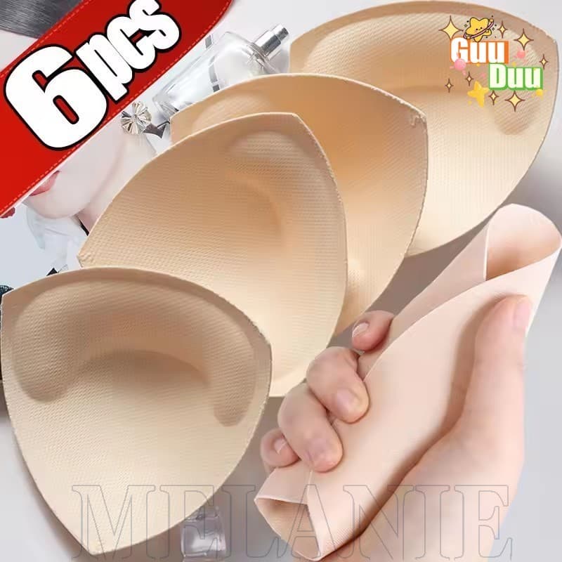 2/6 Unidades De Almofadas De Sutiã Push Up Removíveis-Copo De Peito Para Intensificadores De Seios-Roupa Íntima Invisíve