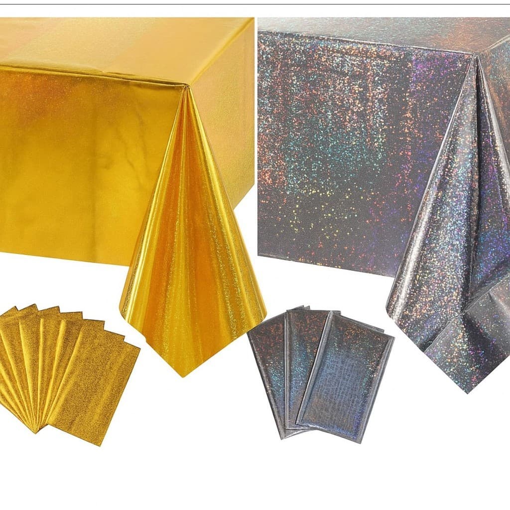 Toalha de Mesa Metalizada Holográfica 1,80x137cm Toalha Plástica  Festa Neon Decoração