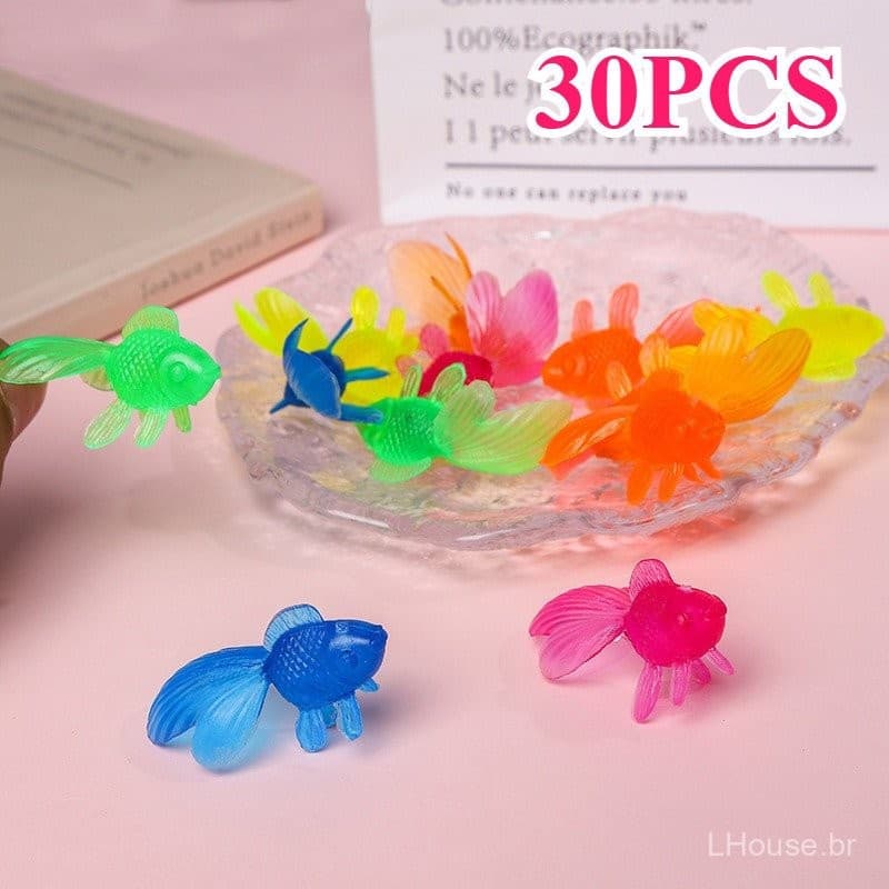 30 Pçs 10 Simulado Peixinho 5cm Translúcido Ambientalmente Amigável Borracha Macia PVC Modelo Animal Marinho Conjunto Br