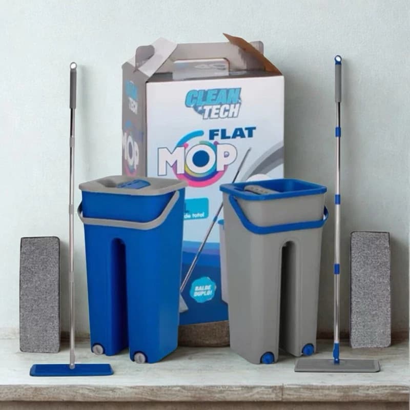 Rodo Flat Mop com Balde Lava e Seca 360° sem esforço retirar sujeiras e excesso de água