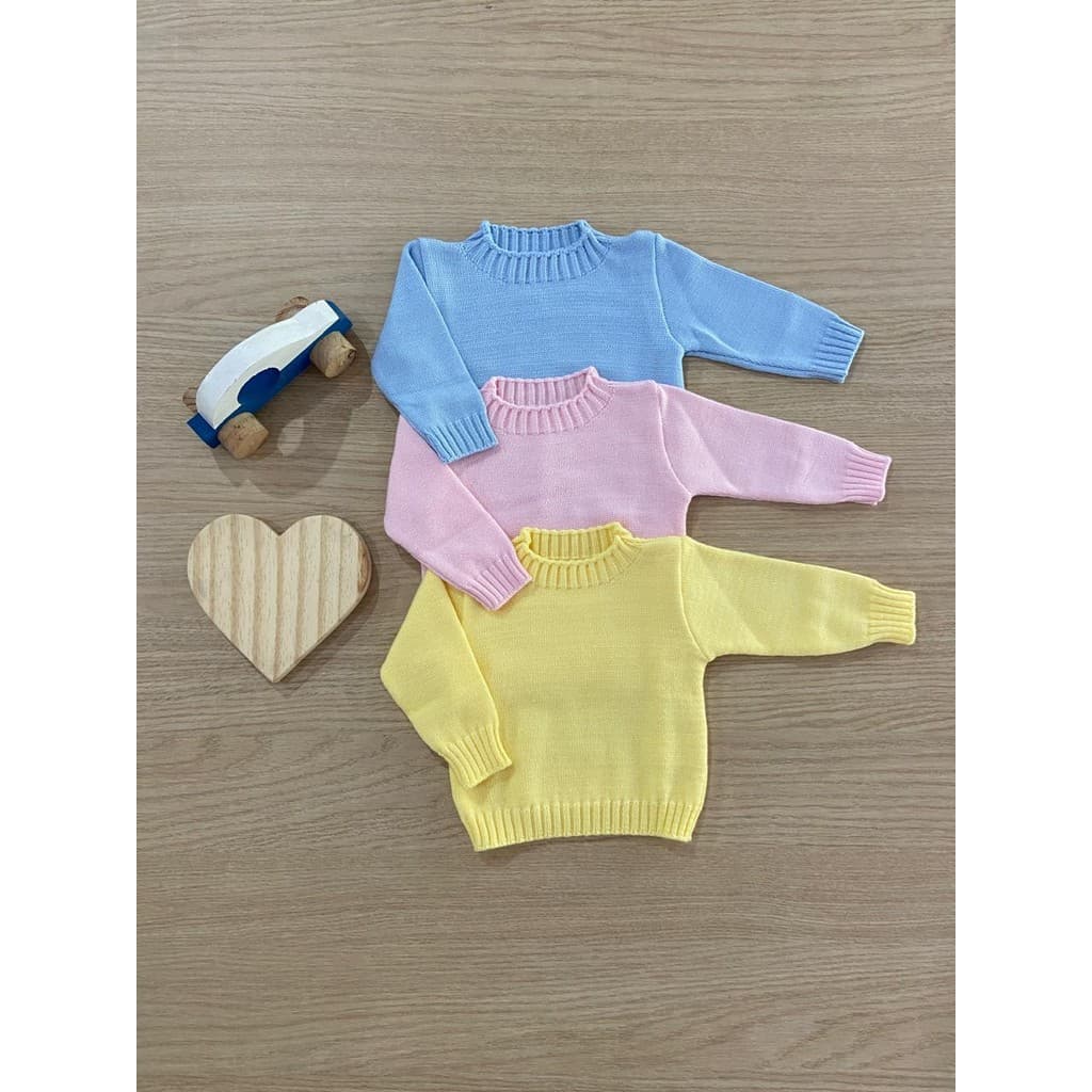 Suéter Modal Bebê Blusa RN Menino Menina Récem Nascido Tricô Infantil