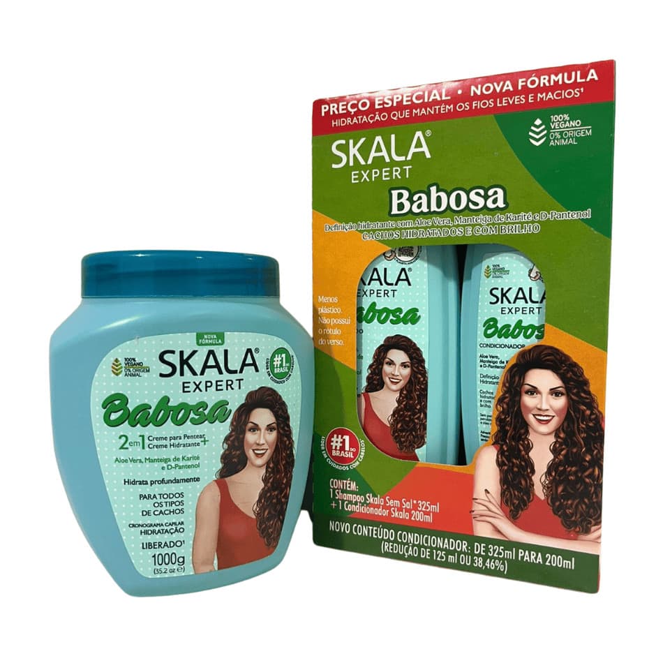 Kit Skala Creme 01 kg Babosa + Shampoo + Condicionador
