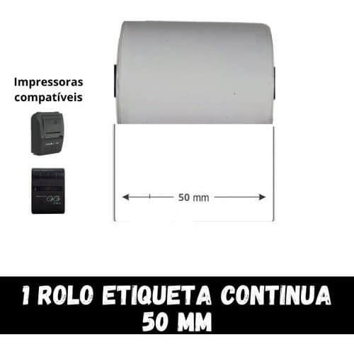 Etiqueta Térmica Continua P/ Mini Impressora bluetooth 55mm