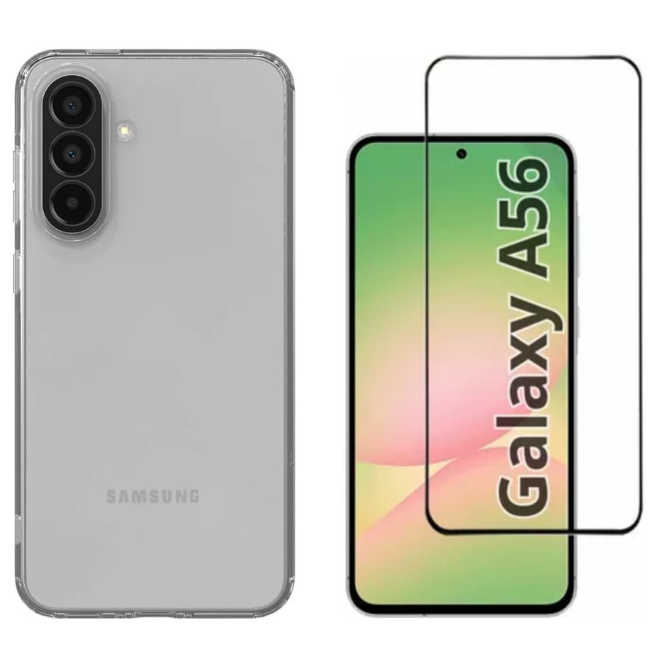KIt Pelicula Vidro 3D Samsung A56 + Capa Anti Shock Capinha