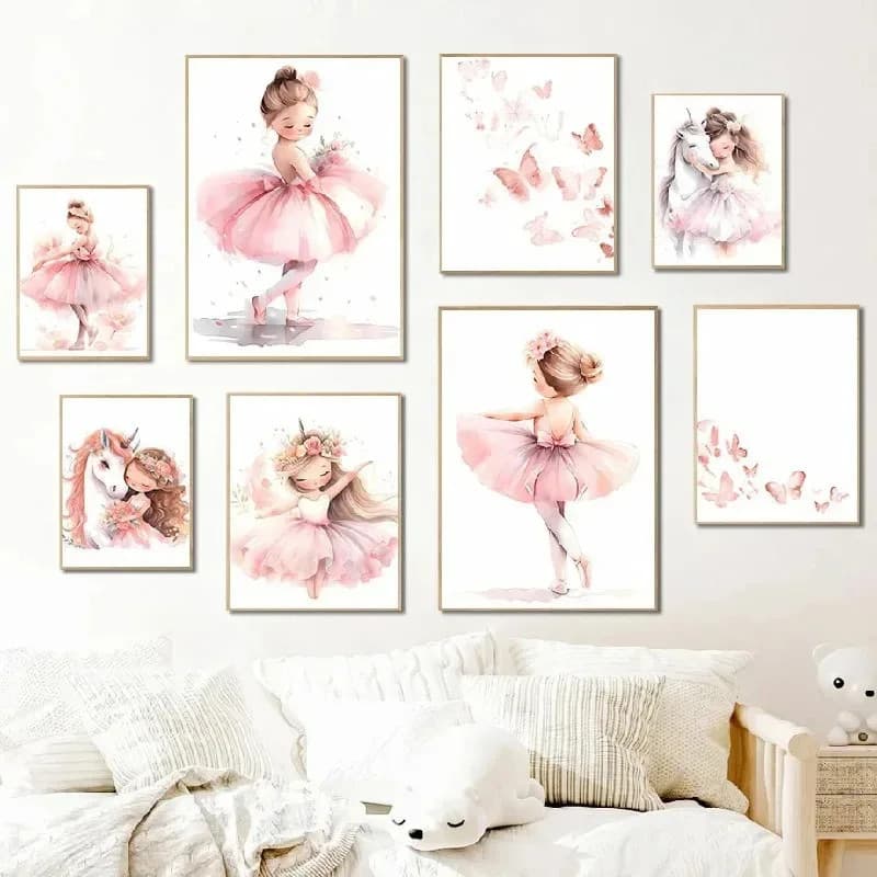 Quadro Decorativo GRANDE Alta Resolução Para Sala Quarto Quadro Infantil Coleção Bailarinas