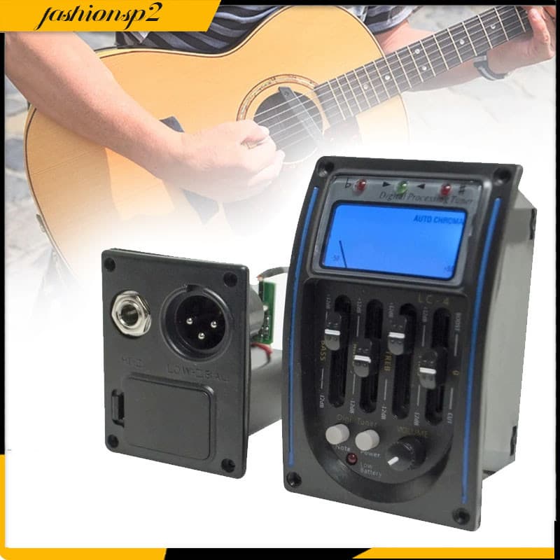 Profissional Guitarra Acústica Baixo Pré-Amplificador LC-5 5-Band EQ Equalizador Captador Sintonizador LCD Azul Peças De