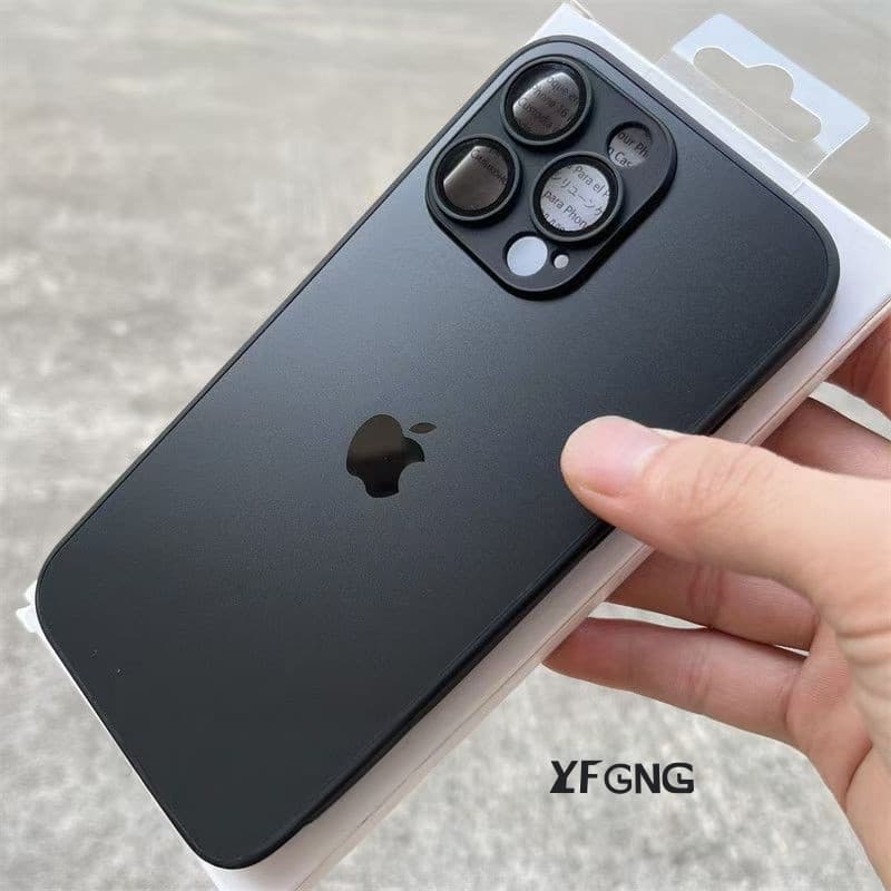 Capa Luxuosa De Vidro Fosco Nano AG Para iPhone 16 15 14 13 12 11 Pro Max Com Filme De Lente