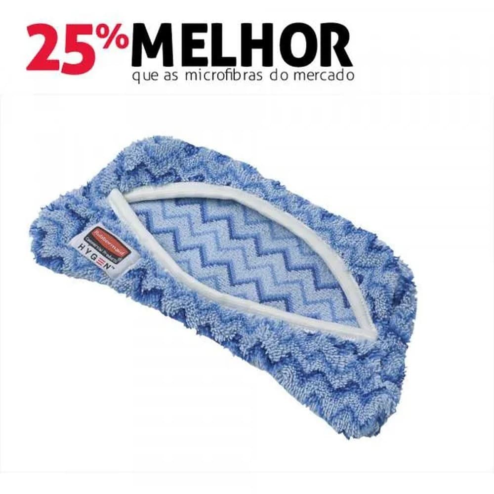 REFIL MOP ÚMIDO DE MICROFIBRA P SUPORTE FLEXÍVEL HYGEN AZUL