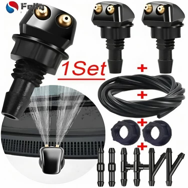 Conjunto De Mangueira De Spray Para Limpador De Carro 2/1M-Bocal De Tubo Lavador De Pára-Brisa-De Água De Borracha-Junta