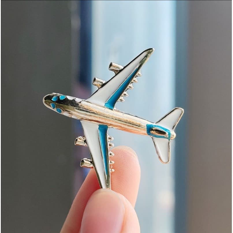 Broche De Avião De Liga Alfinetes Esmalte Azul Vermelho Broches De Luxo Para Mulheres Homens Fantasias